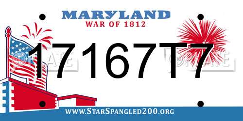 17167T7 Maryland License Plate