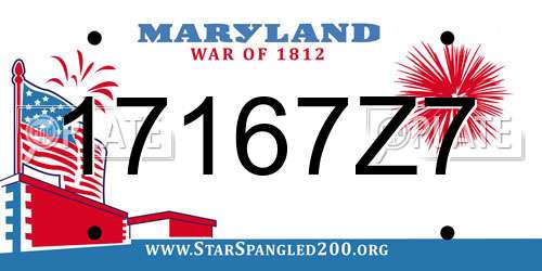 17167Z7 Maryland License Plate