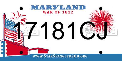 17181CJ Maryland License Plate