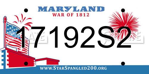 17192S2 Maryland License Plate