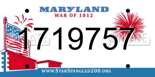 1719757 Maryland License Plate