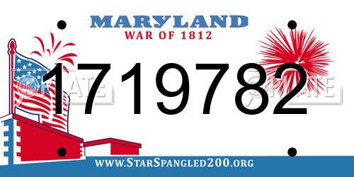 1719782 Maryland License Plate