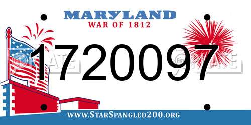 1720097 Maryland License Plate