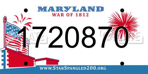 1720870 Maryland License Plate
