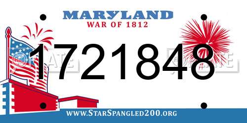 1721848 Maryland License Plate