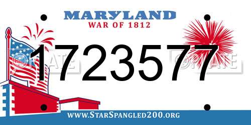 1723577 Maryland License Plate