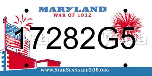 17282G5 Maryland License Plate