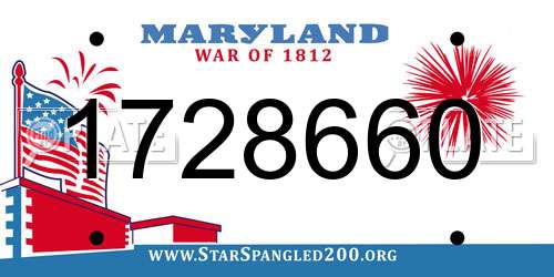 1728660 Maryland License Plate