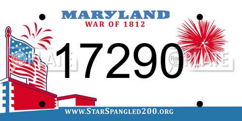 17290 Maryland License Plate