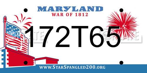 172T65 Maryland License Plate