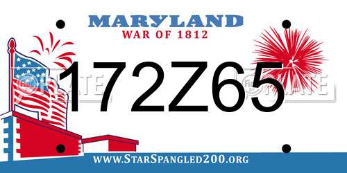 172Z65 Maryland License Plate