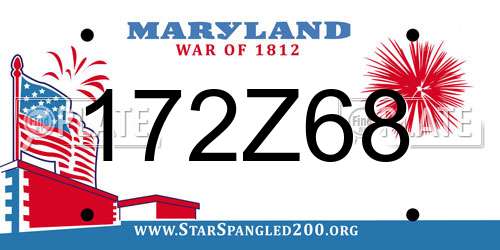 172Z68 Maryland License Plate