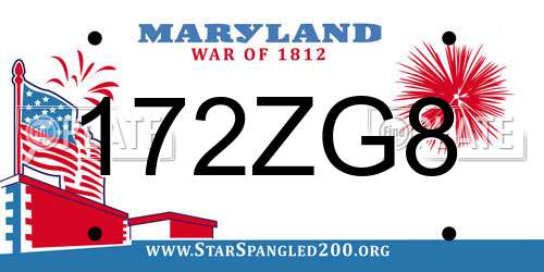 172ZG8 Maryland License Plate