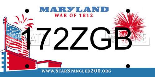 172ZGB Maryland License Plate
