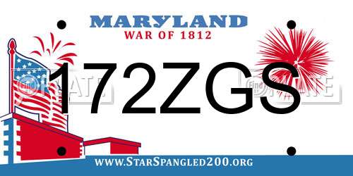 172ZGS Maryland License Plate