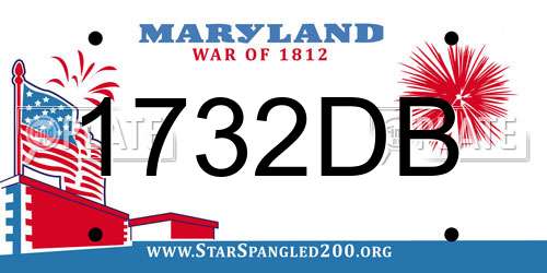 1732DB Maryland License Plate