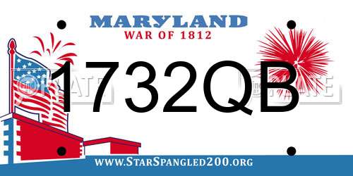 1732QB Maryland License Plate