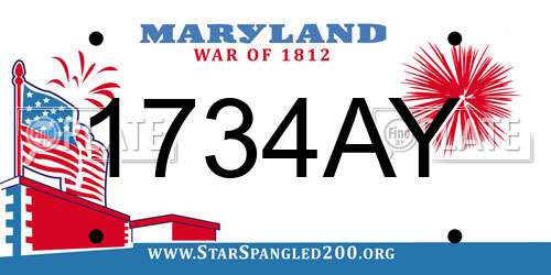 1734AY Maryland License Plate