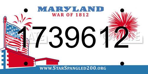 1739612 Maryland License Plate