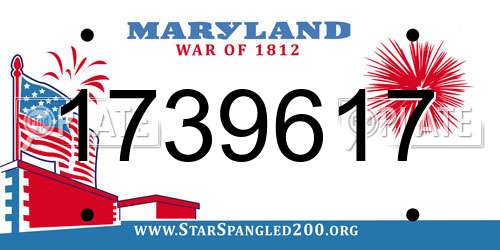 1739617 Maryland License Plate