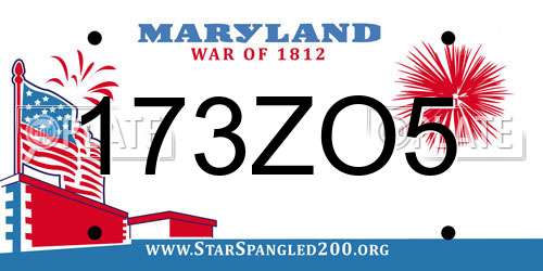 173ZO5 Maryland License Plate