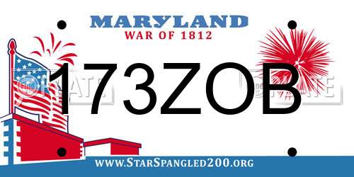 173ZOB Maryland License Plate