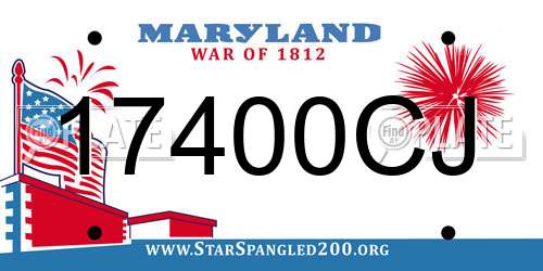 17400CJ Maryland License Plate