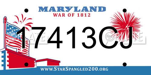 17413CJ Maryland License Plate