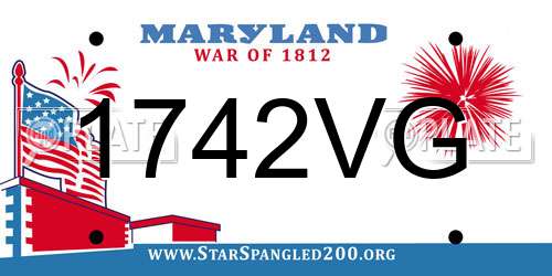 1742VG Maryland License Plate