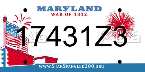 17431Z3 Maryland License Plate