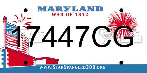 17447CG Maryland License Plate
