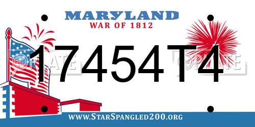 17454T4 Maryland License Plate
