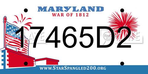17465D2 Maryland License Plate