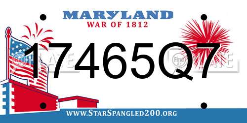 17465Q7 Maryland License Plate