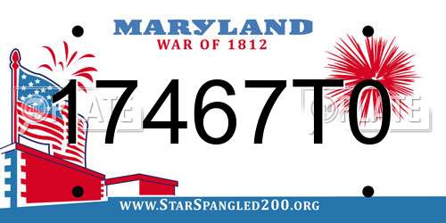 17467T0 Maryland License Plate