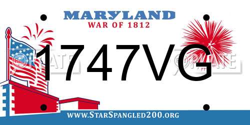 1747VG Maryland License Plate