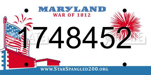 1748452 Maryland License Plate