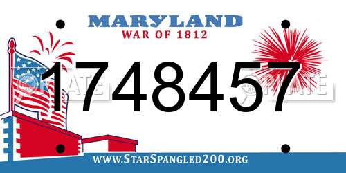 1748457 Maryland License Plate