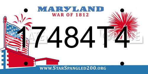 17484T4 Maryland License Plate