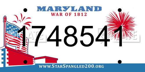 1748541 Maryland License Plate