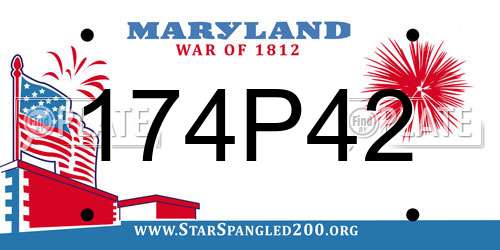 174P42 Maryland License Plate