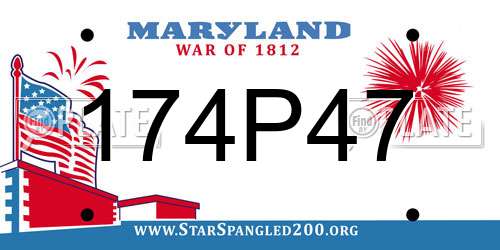 174P47 Maryland License Plate