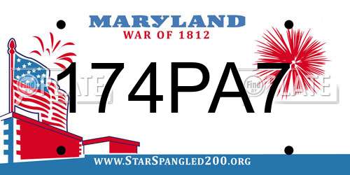 174PA7 Maryland License Plate