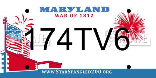 174TV6 Maryland License Plate
