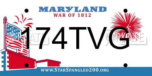 174TVG Maryland License Plate