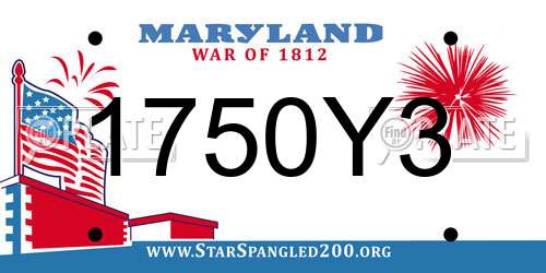 1750Y3 Maryland License Plate