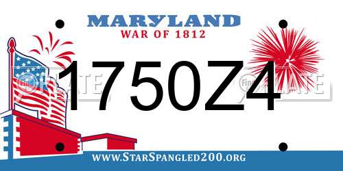1750Z4 Maryland License Plate