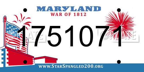 1751071 Maryland License Plate