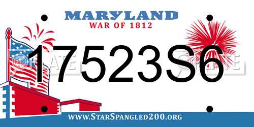 17523S6 Maryland License Plate