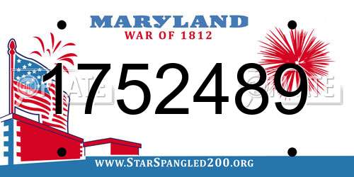 1752489 Maryland License Plate